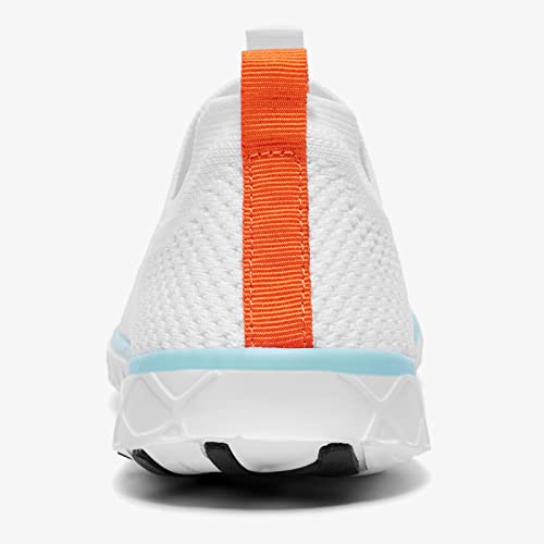 KOLILI Women's Lightweight Water Shoes for Swimming, Quick Drying Water Aerobics Shoe, Arch Support Aqua Shoes for Surfing, Woman Slip on Sneaker for Outdoor White/Aqua 7 - Image 5