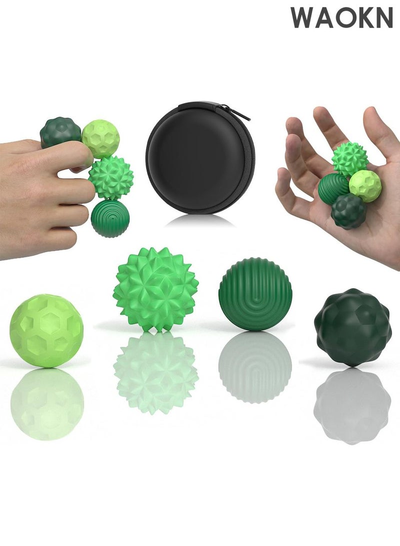 WAOKN Magnetic Balls Fidget Toys for Adults&Teens, 4pcs Large Sensory Attraction Stress Balls with Silicone Shell to Calm Restless Hands Anxious Mind, Office Desk Magnet Balls Toys for Anxiety Relief（Green） - Image 1