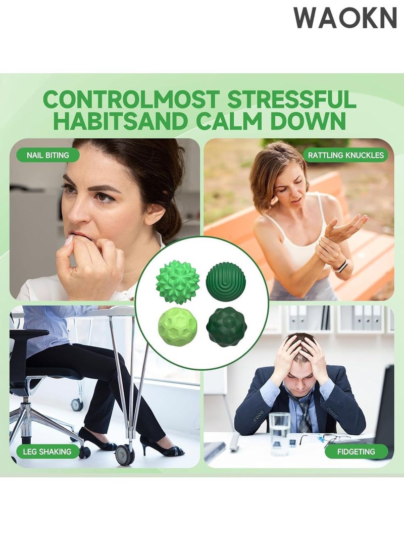 WAOKN Magnetic Balls Fidget Toys for Adults&Teens, 4pcs Large Sensory Attraction Stress Balls with Silicone Shell to Calm Restless Hands Anxious Mind, Office Desk Magnet Balls Toys for Anxiety Relief（Green） - Image 3