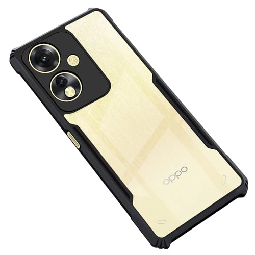 CEDO Backcover for Oppo A59 (5G) | Camera Protection Shockproof Bumper-Edge | Acrylic Crystal Clear 360 Degree Protection TPU+PC | Transparent Eagle Back Case Cover (Black) - Image 1