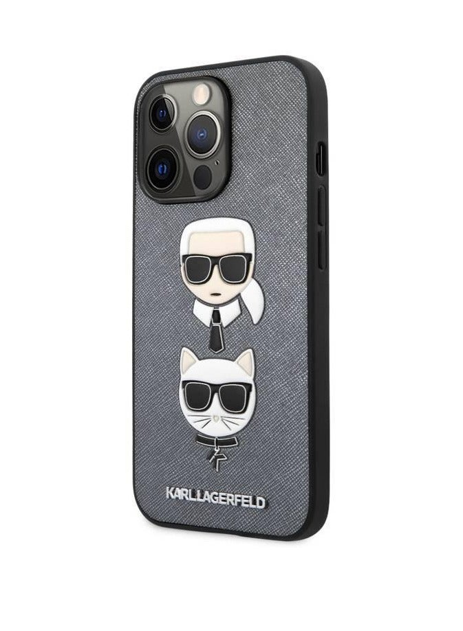 Karl Lagerfeld حافظة CG MOBILE كارل لاغرفيلد PU سافيانو مع رأس كارل وشوبت compatible مع آيفون 14 برو مقاومة للخدوش، وصول سهل إلى جميع المنافذ، حماية من السقوط - Image 2