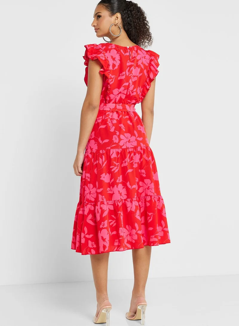Ginger Printed Midi Dress