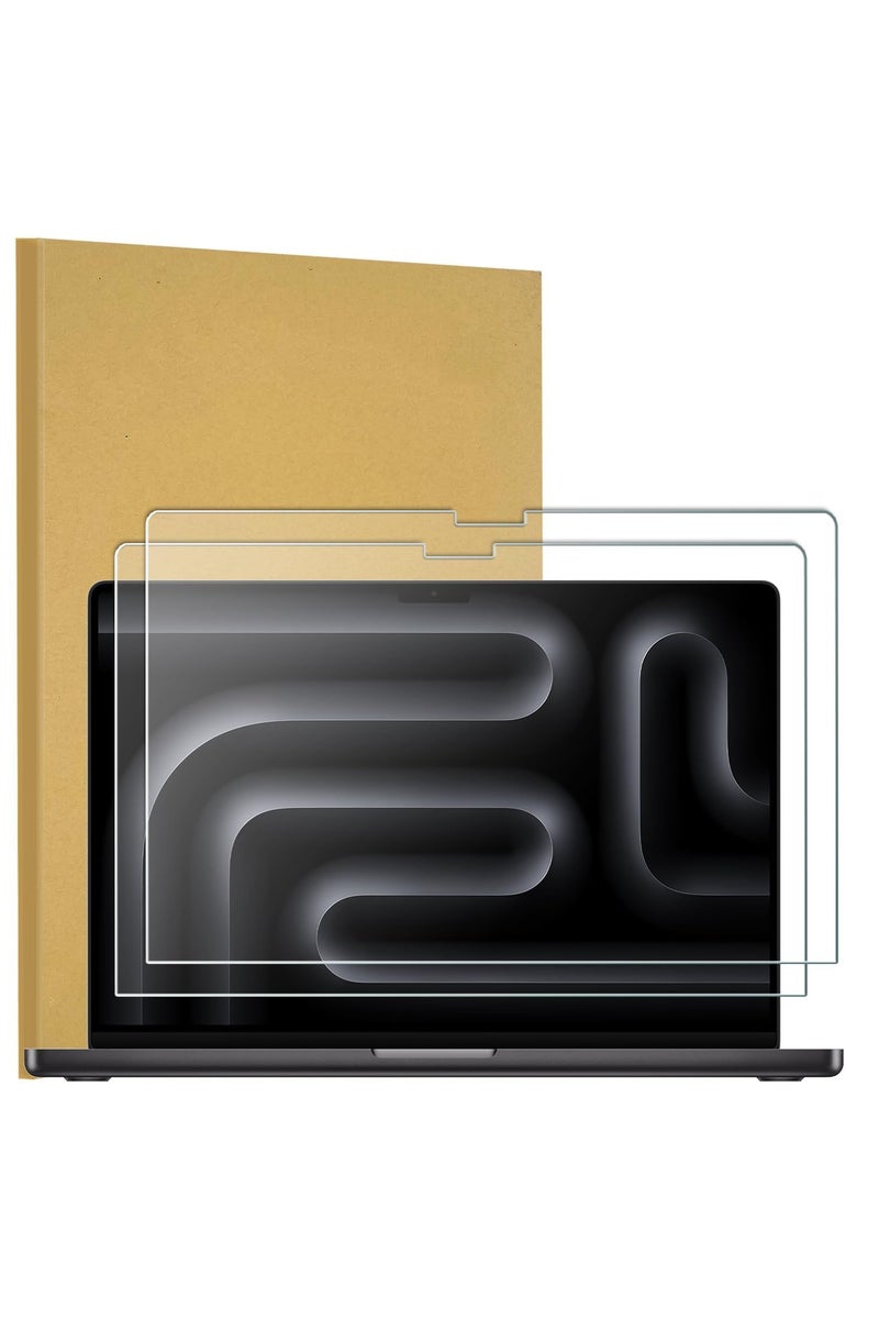 2 Pack Tempered Glass Screen Protector Compatible with MacBook Pro 16 Inch(M3 M2 M1 Chip 2021-2023) A2991/A2485/A2780/16.2" Bubble Free & Ultra Clear - Image 1