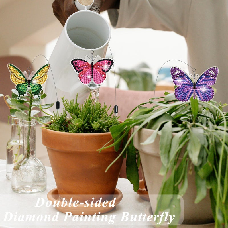 Vcekract 8 Pcs Butterfly Diamond Painting Swaying in The Wind, Diamond Art Kits for Adults, High Flexibility Iron Stakes Garden Decor, Diamond Painting Art Crafts for Beginners - Image 4