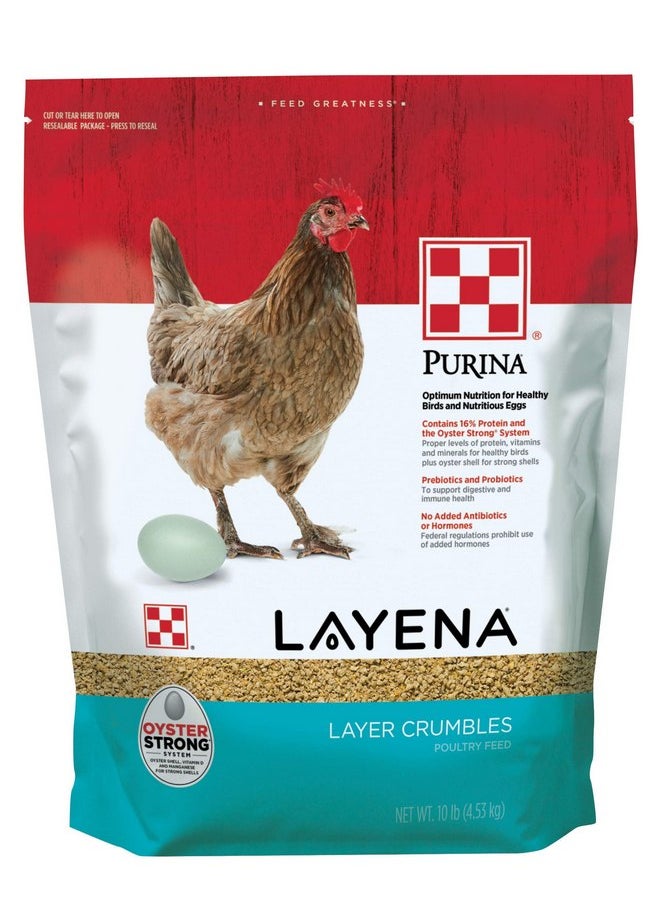 PURINA - Purina Layena | Nutritionally Complete Layer Hen Feed Crumbles | 10 Pound (10 lb) Bag - Image 1