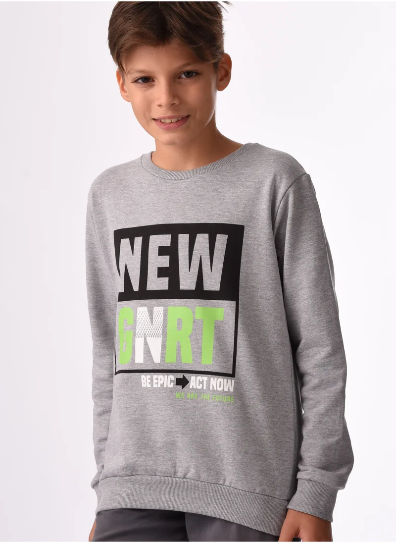 URBASY Urbasy Kids 100% Cotton Sweatshirt  - GREY