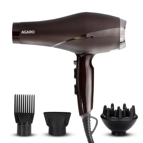 AGARO أجارو HD-1120 2000W مجفف شعر احترافي يعمل بالتيار المتردد مع مشط، تركيز وموزع الهواء، هواء ساخن وبارد، إعدادين للسرعة وثلاث درجات حرارة مع زر تبريد، مجفف شعر ومروحة للرجال والنساء - Image 1