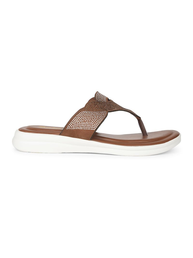 Bata Women's Casual Thong Slipper - Stylish, Comfortable & Lightweight Tan - Image 2