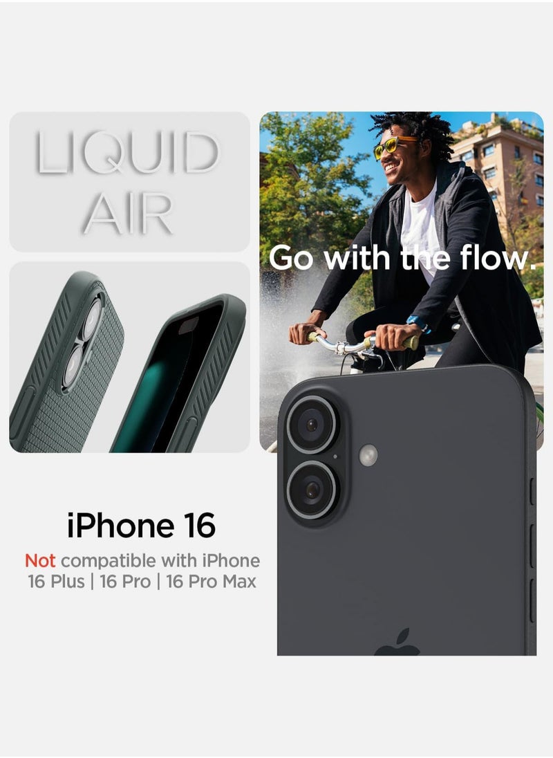 Spigen Liquid Air for iPhone 16 Case Cover (2024) - Abyss Green  - Image 2