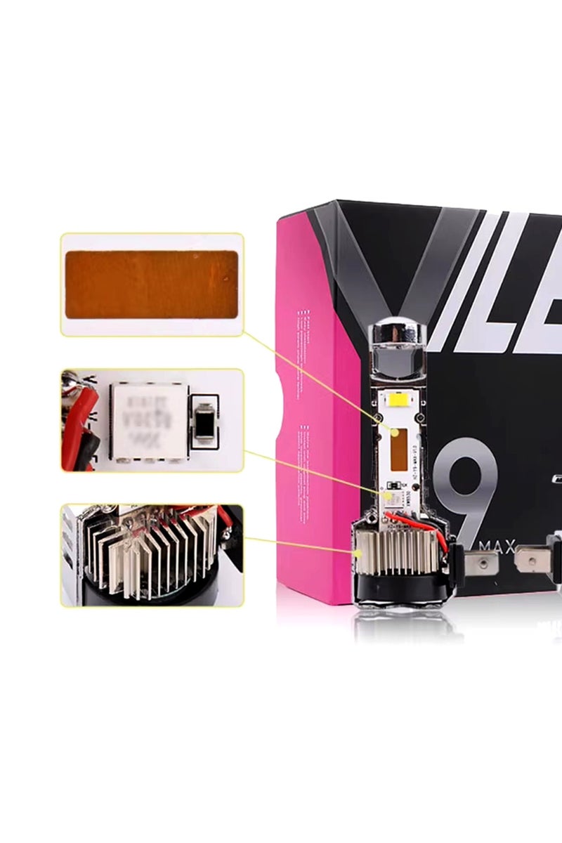 إيروريكس عدسة بروجكتور صغيرة من نوع 9006/HB4 Y9Max بمصباح LED H7، وعدسة بروجكتور صغيرة من نوع H11 LED، وعدسة بروجكتور صغيرة من نوع H8 H9، وعدسة بروجكتور صغيرة من نوع 9005 HB3، وعدسة بروجكتور صغيرة من نوع 9006 HB4 للسيارات. - Image 5