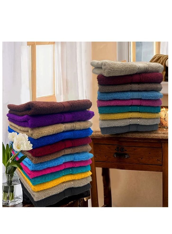 بيفت منشفة دافوديل (رمادي داكن) للأطفال من القطن الفاخر (60 × 110 سم - مجموعة من 6 قطع) بياضات حمام بجودة الفنادق والمنتجعات عالية الامتصاص وسريعة الجفاف مع دوبي دايموند مقلم - 500 جرام لكل متر مربع - Image 5