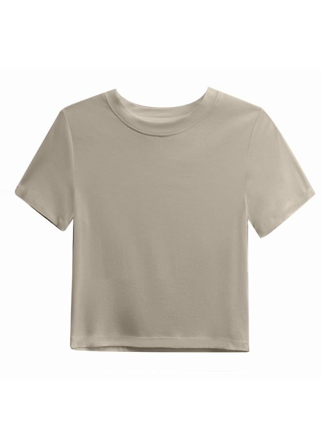 Canvaus Women's New Arrival Short Navel Exposed Short-sleeved Modal Slim-fit Summer Round Neck T-shirt Women's K265