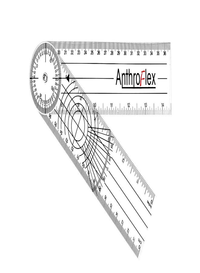 AnthroFlex Goniometer Set of 6 with Bag : 12", 8", 6", 180, Finger, Spinal - To Measure Range of Motion of Joints For Physical Therapy and Occupational Therapy - CM and Inches, Made of Durable Plastic - Image 3