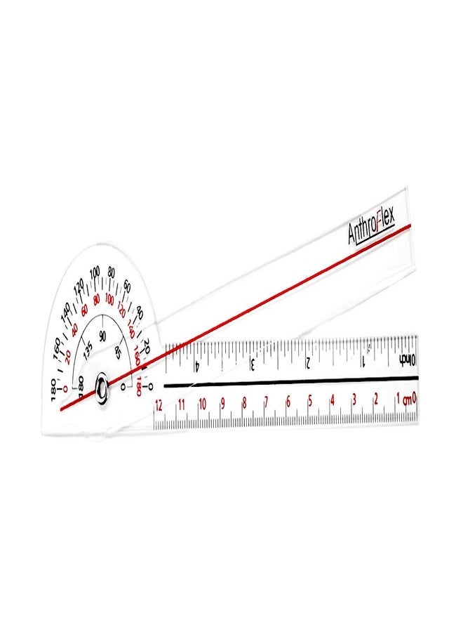 AnthroFlex Goniometer Set of 6 with Bag : 12", 8", 6", 180, Finger, Spinal - To Measure Range of Motion of Joints For Physical Therapy and Occupational Therapy - CM and Inches, Made of Durable Plastic - Image 2