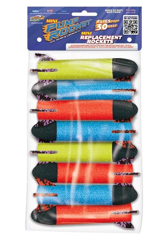 Geospace Mini Pump Rocket Replacement Rockets - 6 Assorted Color Foam Rockets - Image 3