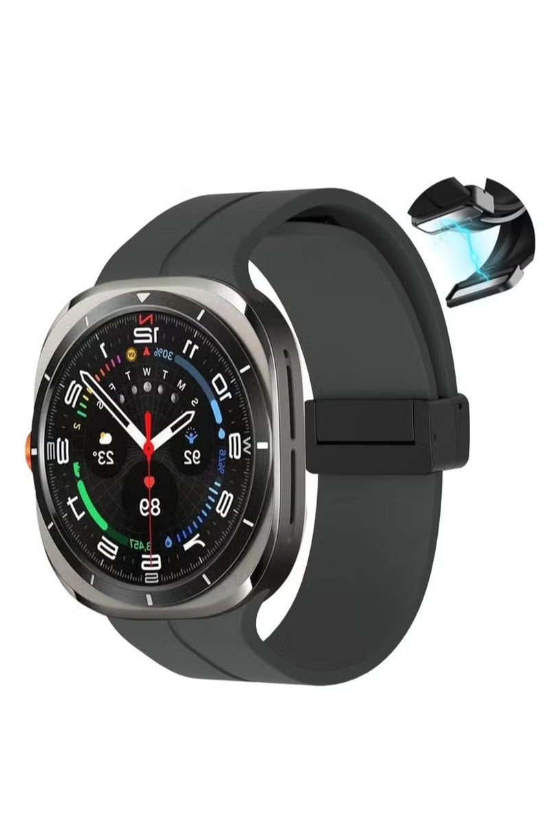 UMIXPRO Magnetic Band Compatible with Samsung Galaxy Watch 7 Ultra 2024 Strap Magnetic D Buckle Replacement Band No Gap Silicone Sports Strap for Samsung Galaxy Watch 7 Ultra Men Women - Image 1