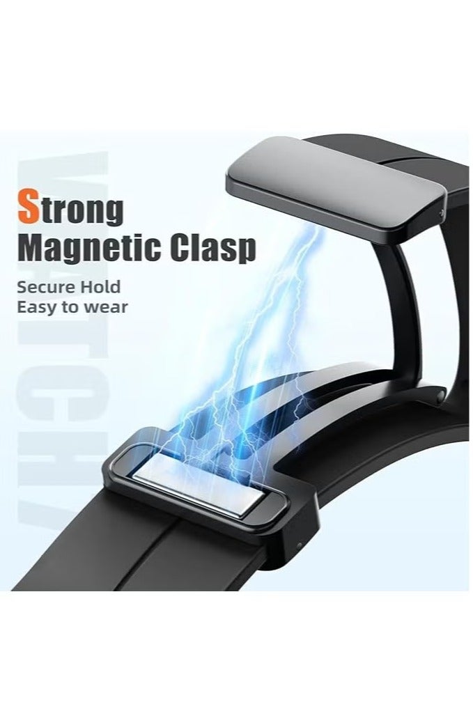 UMIXPRO Magnetic Band Compatible with Samsung Galaxy Watch 7 Ultra 2024 Strap Magnetic D Buckle Replacement Band No Gap Silicone Sports Strap for Samsung Galaxy Watch 7 Ultra Men Women - Image 2