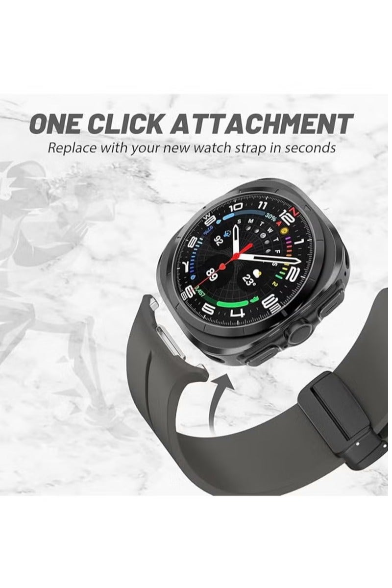 UMIXPRO Magnetic Band Compatible with Samsung Galaxy Watch 7 Ultra 2024 Strap Magnetic D Buckle Replacement Band No Gap Silicone Sports Strap for Samsung Galaxy Watch 7 Ultra Men Women - Image 3