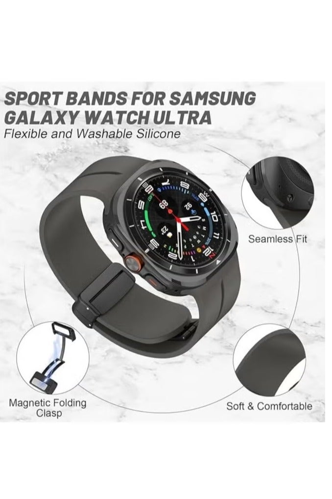 UMIXPRO Magnetic Band Compatible with Samsung Galaxy Watch 7 Ultra 2024 Strap Magnetic D Buckle Replacement Band No Gap Silicone Sports Strap for Samsung Galaxy Watch 7 Ultra Men Women - Image 4