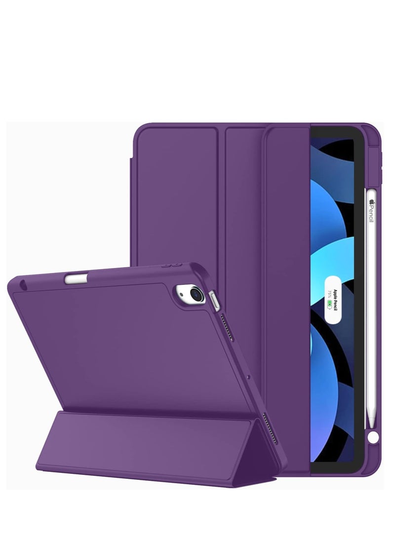 ELTRAZONE ELTRAZONE Smart Case for iPad Air - Fits 6th Gen 11-Inch (2024), 5th & 4th Gen 10.9-Inch (2022/2020) - Dark Purple, Touch ID Support, Auto Wake/Sleep  - Image 1