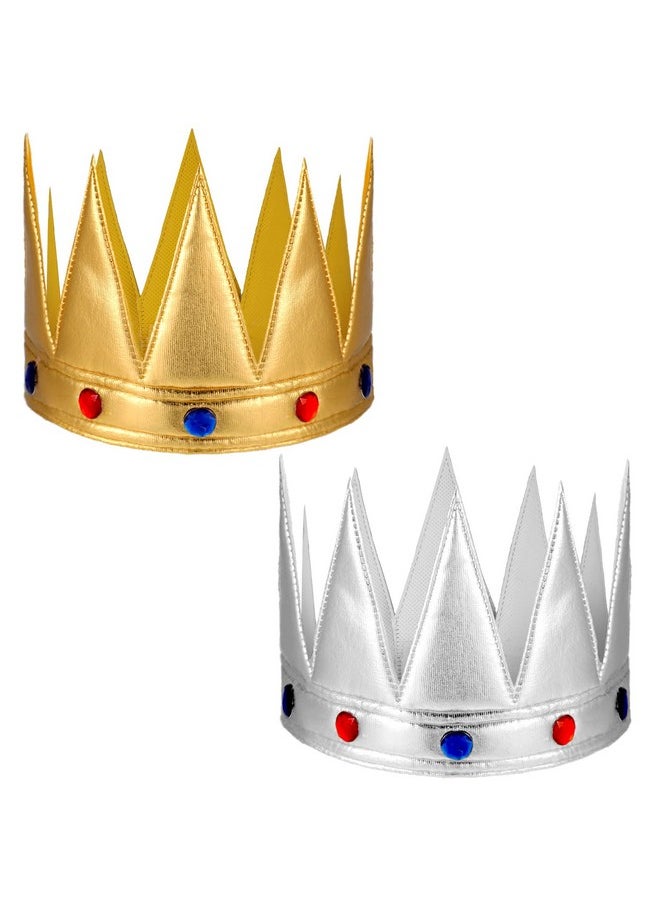 Bencailor - Birthday King Crown 2 Pcs Gold And Silver King Crowns Adjustable Golden Birthday Hat Birthday Party Accessory Set For Boys Kids Theme Birthday Dress Birthday Party Decoration - Image 1