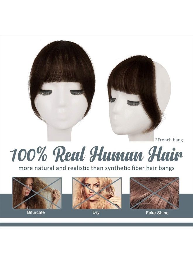BARSDAR Clip in Bangs, BARSDAR 100% Human Hair Bangs Extensions French Bangs Neat Bangs with Temples Clip on Fringe Bangs Real Hair for Women Natural Color Washable/Dyeable(French-Dark Auburn Brown) - Image 2