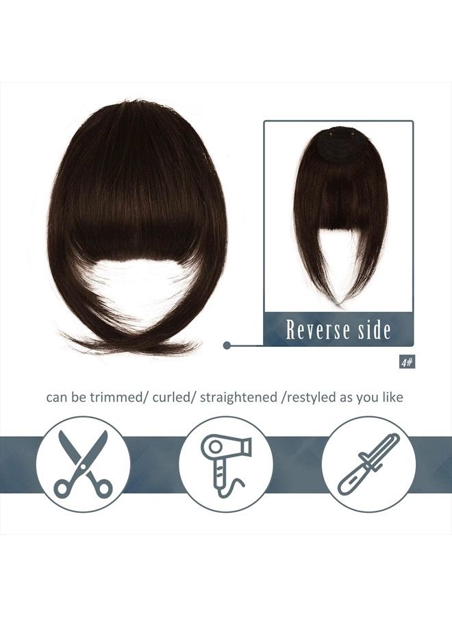 BARSDAR Clip in Bangs, BARSDAR 100% Human Hair Bangs Extensions French Bangs Neat Bangs with Temples Clip on Fringe Bangs Real Hair for Women Natural Color Washable/Dyeable(French-Dark Auburn Brown) - Image 4