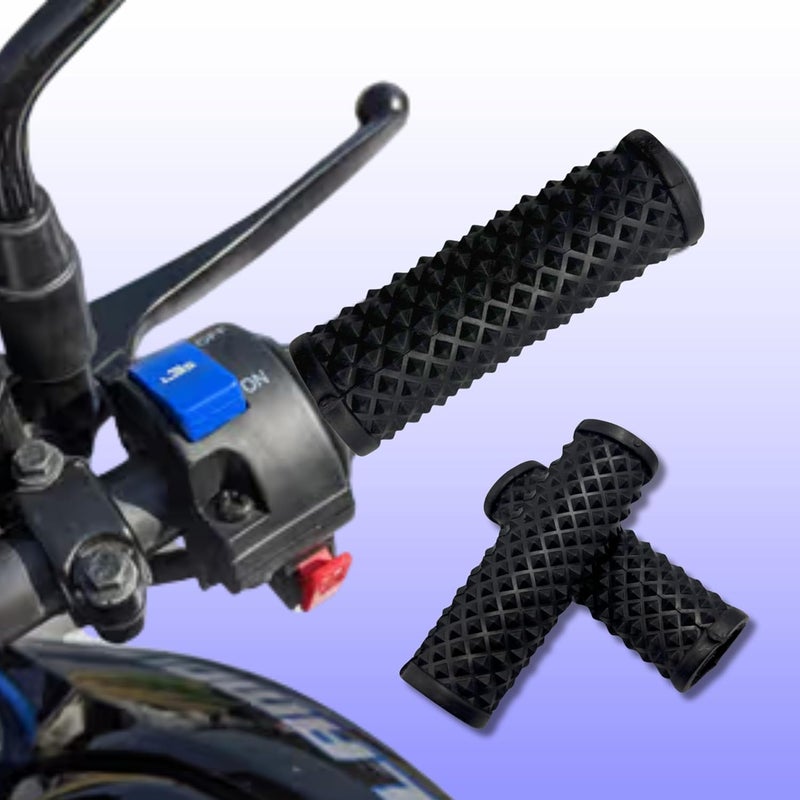 ZENITH New Universal Scooty, Motorcycle Soft Rubber Handle Grip Cover, Non-Slip Design, Durable Comfort for Honda Activa,Yamaha, Bajaj, Hero (Black + Key Chain + Warning Tag) - Image 2