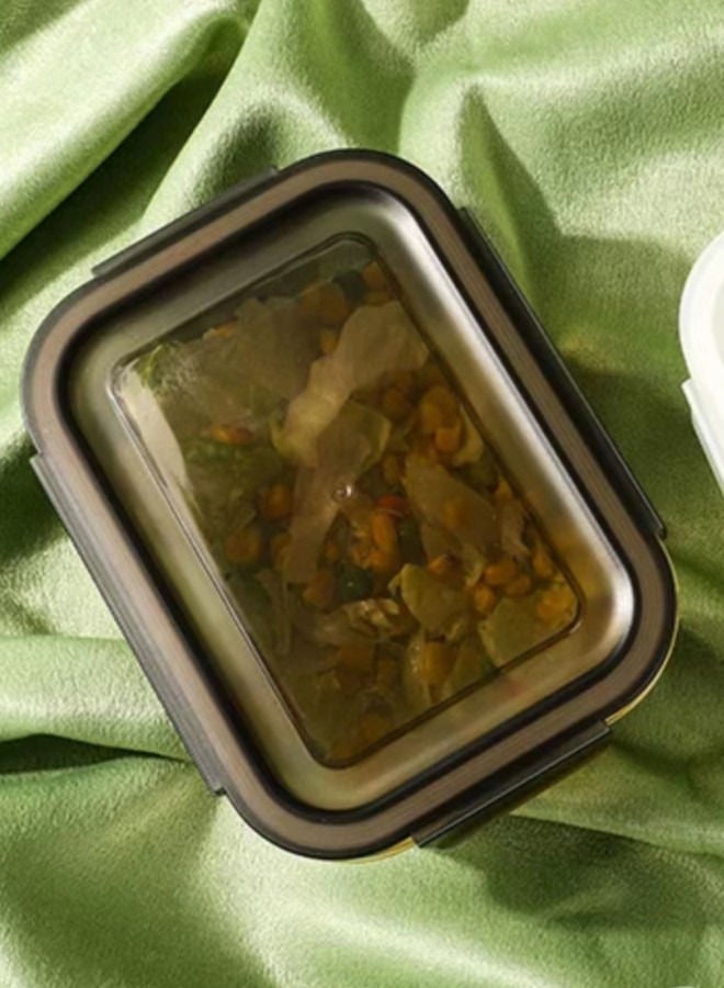 2 Piece High Borosilicate Glass Microwaveable Large Lunch Boxes Divider Fruit Box 1040ml and 1040ml - Image 5