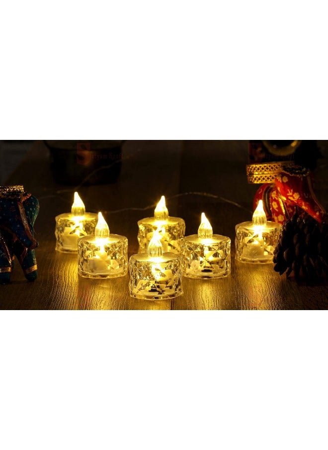 SATYAM KRAFT 24 Pcs Flameless & Smokeless Decorative Acrylic Led TeaLight Candles for Home Decor,Gifts,Christmas,Festival, Anniversary,Birthday,Wedding Valentine (Yellow) - pzsku/ZE62170349FB97C7ECED7Z/45/_/1740982711/43cd9daa-8514-4bf5-95e2-8b9429603e37