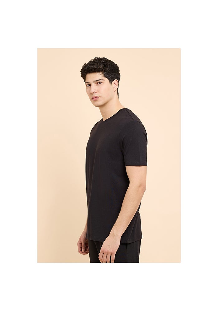 R&B Solid Sleep T-Shirt with Crew Neck and Short Sleeves - Image 3
