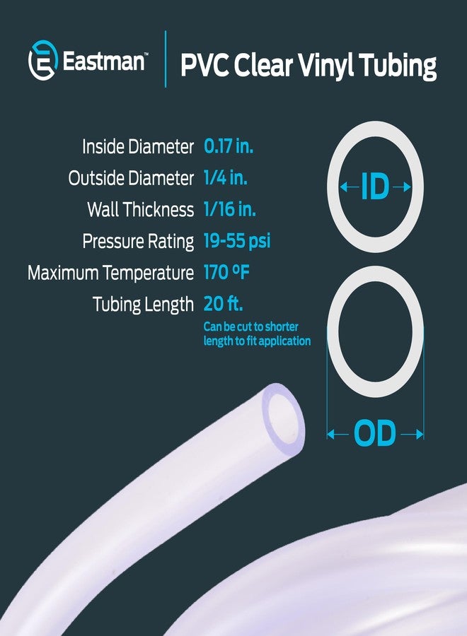 Eastman EZ-FLO 0.17 Inch ID (1/4 Inch OD) PVC Clear Vinyl Tubing, 20 Foot Length, 98560 - Image 4
