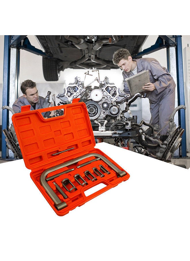 Generic - 10 PCS Valve Spring Compressor C Clamp Kit Free Disassemble Valve Spring Assembly Removal Tool with Collet Pusher Adapters, Extension Rods, Lever - Image 1