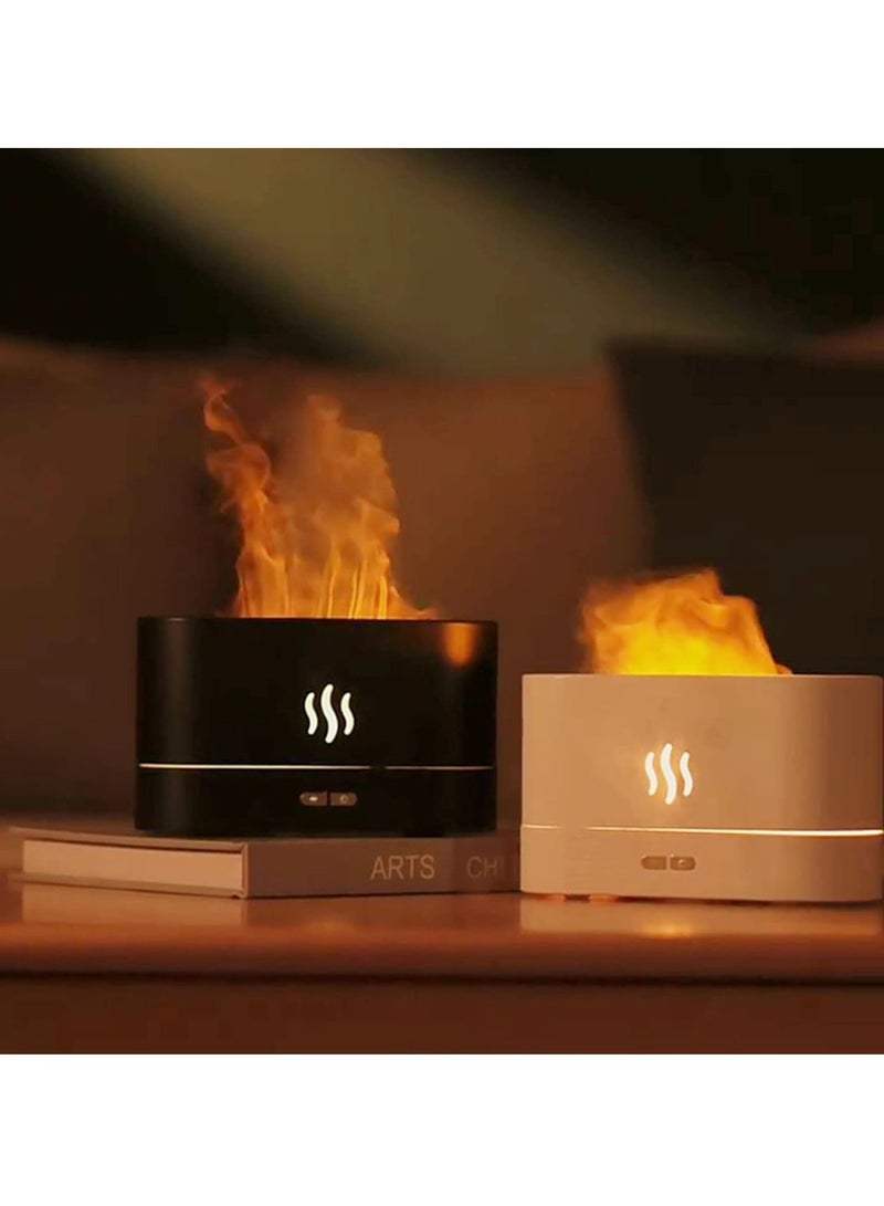 TIGER Flame Air Diffuser | Mini Portable Essential  Oil Diffuser, Cool Mist Humidifier for Bedroom, Spa, Office, & Travel | Waterless Auto-Off, White & Black - Image 3