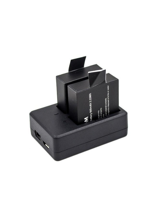 SJ4000 Sports Camera Charger Dual Charge SJ7000 Accessories Two Batteries Simultaneous Charging Cable Dual Charge White Box-Color:Black - Image 4