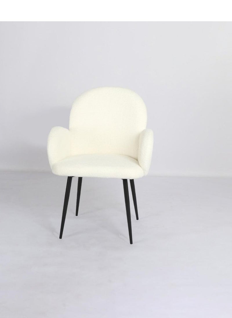Generic Luxury single bouclé chair - beige  - Image 2