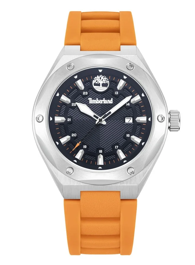 تمبرلاند ساعة أبوتفيل رجالي مينا كحلي 46 مم بسوار سيليكون برتقالي