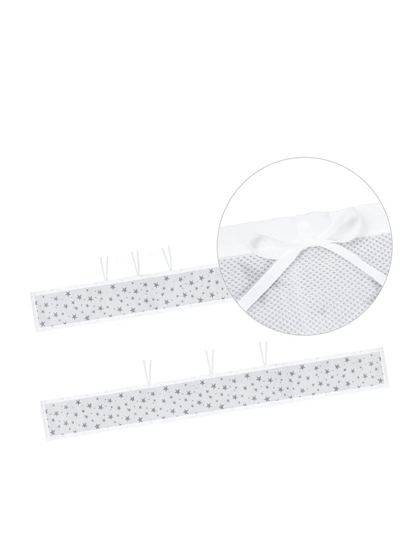 Barakah حواجز سرير الأطفال، حواجز سرير الأطفال مبطنة للأولاد والبنات، 63*11.8 بوصة + 133.9*11.8 بوصة مجموعة حواجز سرير الأطفال، وسادة حواجز سرير قطنية ناعمة لحماية جوانب السرير 2PCS - Image 1