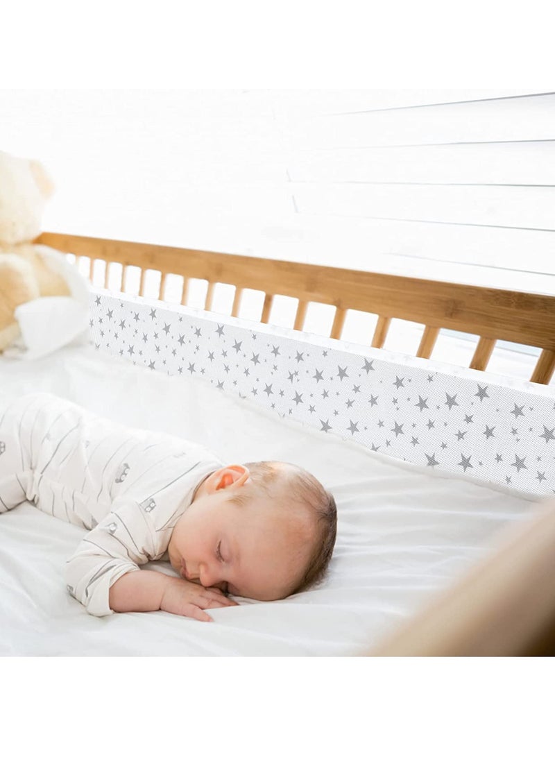 Barakah حواجز سرير الأطفال، حواجز سرير الأطفال مبطنة للأولاد والبنات، 63*11.8 بوصة + 133.9*11.8 بوصة مجموعة حواجز سرير الأطفال، وسادة حواجز سرير قطنية ناعمة لحماية جوانب السرير 2PCS - Image 2