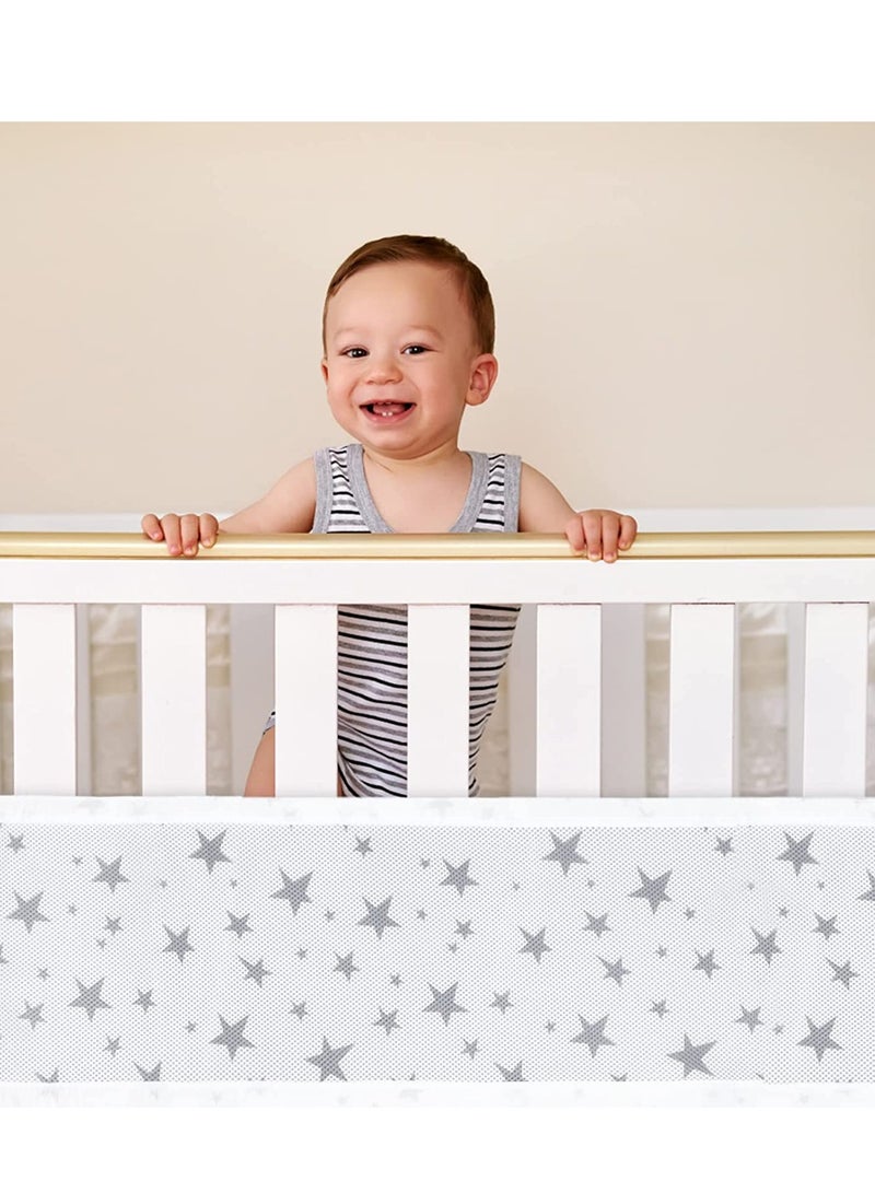 Barakah حواجز سرير الأطفال، حواجز سرير الأطفال مبطنة للأولاد والبنات، 63*11.8 بوصة + 133.9*11.8 بوصة مجموعة حواجز سرير الأطفال، وسادة حواجز سرير قطنية ناعمة لحماية جوانب السرير 2PCS - Image 4