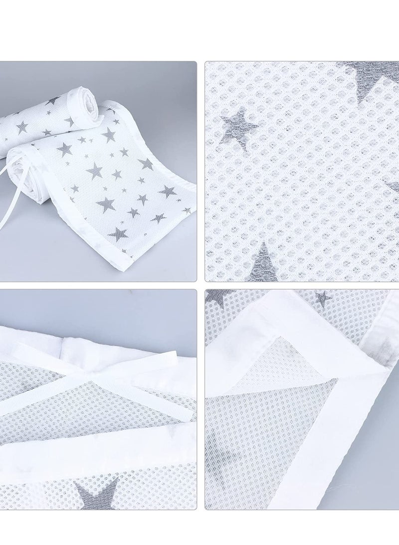 Barakah حواجز سرير الأطفال، حواجز سرير الأطفال مبطنة للأولاد والبنات، 63*11.8 بوصة + 133.9*11.8 بوصة مجموعة حواجز سرير الأطفال، وسادة حواجز سرير قطنية ناعمة لحماية جوانب السرير 2PCS - Image 5