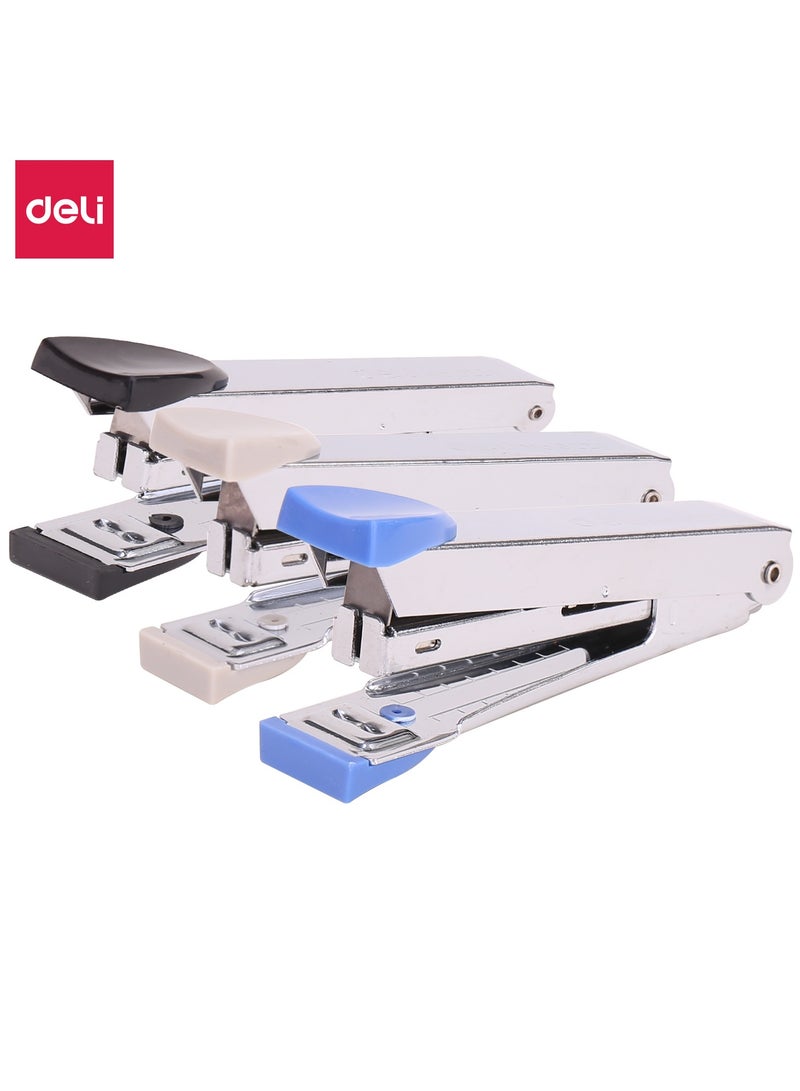 Deli E0224 Stapler - 15 Sheets, 10, White/Blue/Black - Image 1