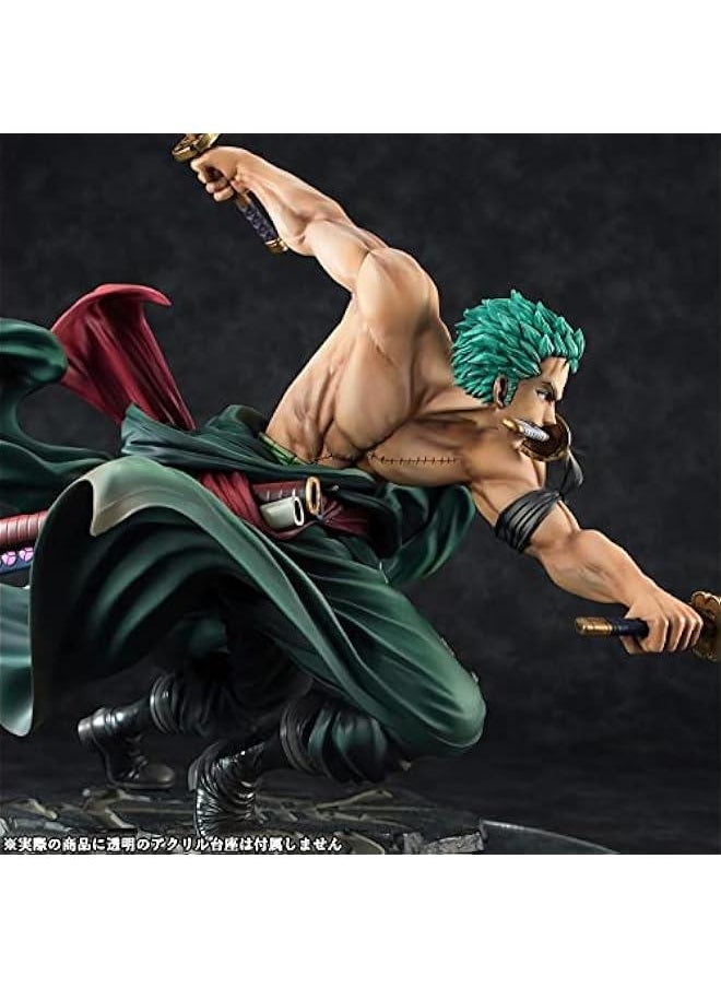 Roronoa Zoro One Piece Statue Action Figure with One piece Bonus Cards,Realistic Character Model Ornaments,Three Swords Style Secret Technique Three Thousand Worlds SOLDBY Only