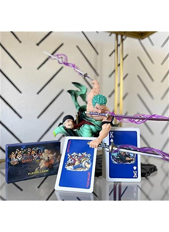 Roronoa Zoro One Piece Statue Action Figure with One piece Bonus Cards,Realistic Character Model Ornaments,Three Swords Style Secret Technique Three Thousand Worlds SOLDBY Only