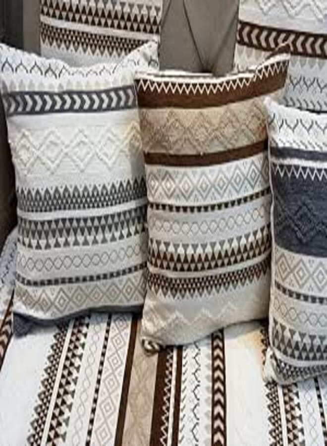 Generic Boho Geometric Striped Decorative Pillow Covers, Neutral Tones with Tribal Pattern, 2-Piece Set .ms
