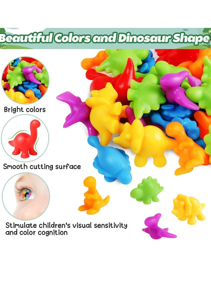 دوركو 48 جهاز كمبيوتر شخصي لعبة الديناصورات، مجموعة ألعاب مطابقة مع فرز الأوعية، فرز اللون، مجموعات لعبة مونتيسوري STEM للأطفال الذين تتراوح أعمارهم بين 3 سنوات والبنات - Image 5