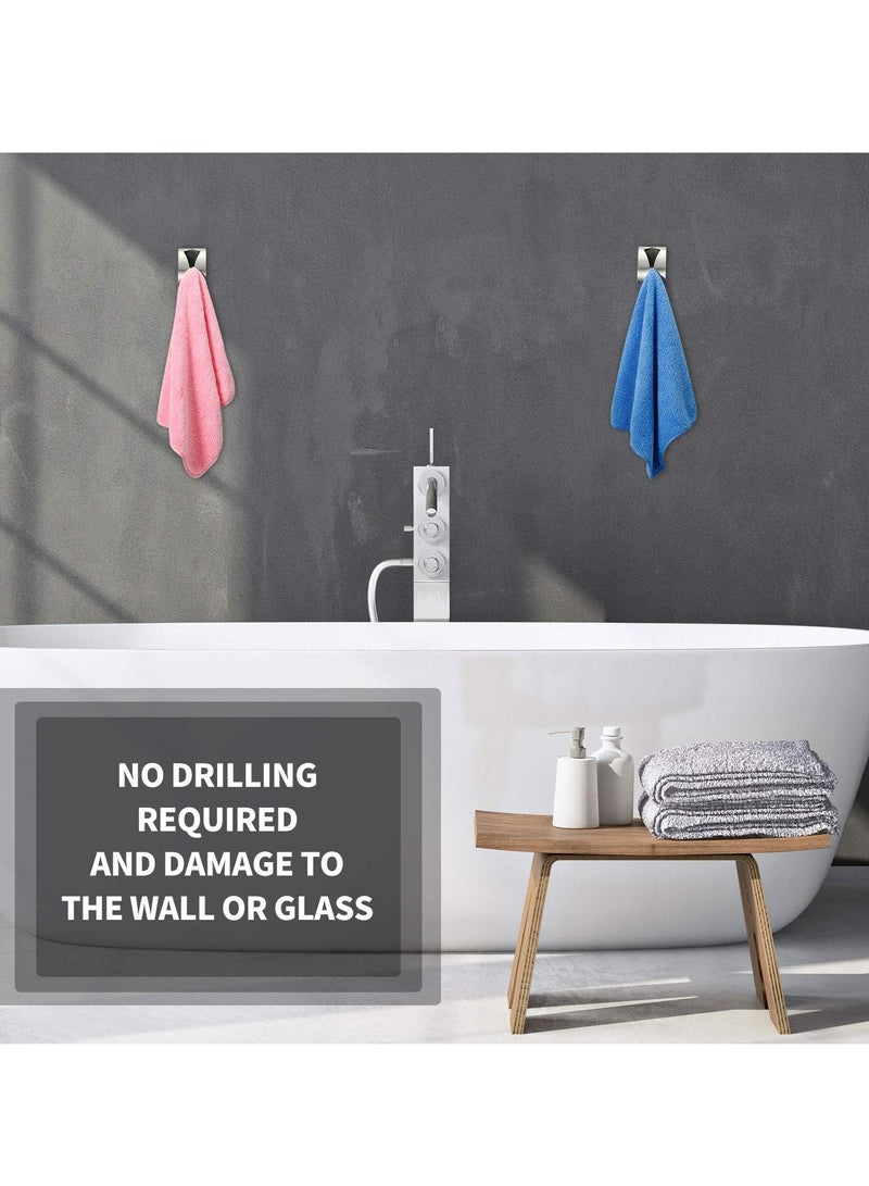 4 قطع من حامل مناشف لاصق ذاتي، من الفولاذ المقاوم للصدأ، حامل مناشف الأطباق للمطبخ، حامل مناشف غير قابل للحفر، حامل مناشف اليد، حامل مناشف الشاي للحمام والمطبخ - Image 4