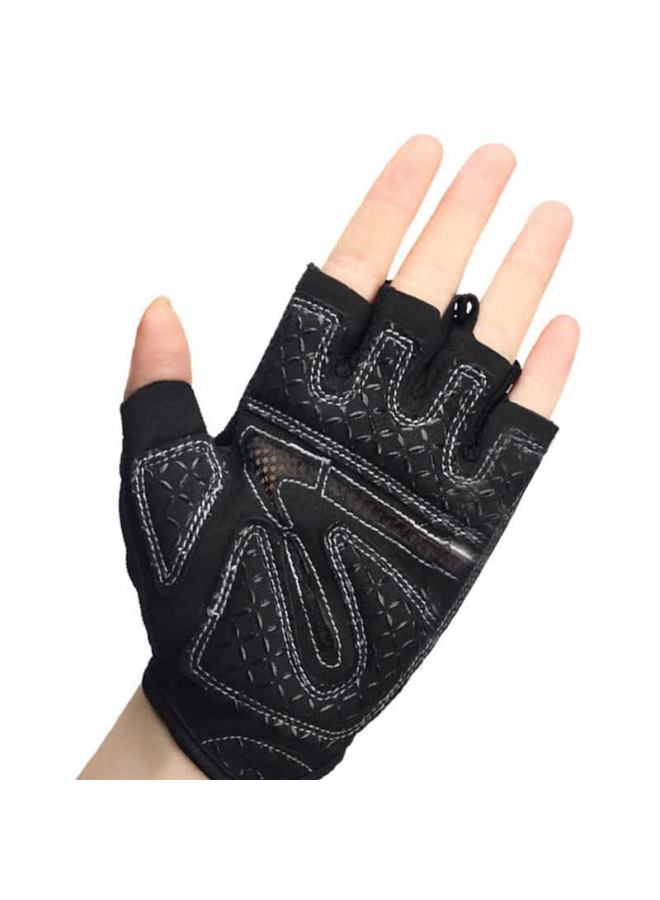 Dweck Duweike Fitness Gloves Equipment Training Uni Spin Bike Dumbbell Pull-up Deadlift Anti-slip Half-finger Breathable Black S - Image 4