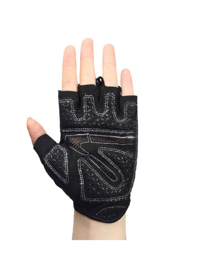 Dweck Duweike Fitness Gloves Equipment Training Uni Spin Bike Dumbbell Pull-up Deadlift Anti-slip Half-finger Breathable Black S - Image 3
