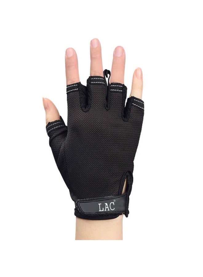 Dweck Duweike Fitness Gloves Equipment Training Uni Spin Bike Dumbbell Pull-up Deadlift Anti-slip Half-finger Breathable Black S - Image 2
